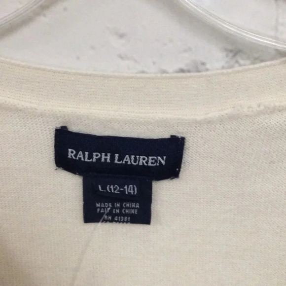 Ralph Lauren Large (12-14) Button Cardigan Sweater - Picture 4 of 5